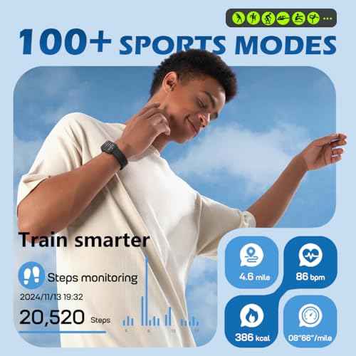 MorePro Health Fitness Tracker with Blood oxy-gen Monitor and 24/7 Heart Rate and Blood Pressure, Sleep Monitor, 120+ Sport Modes Waterproof Fitness Watch for Women Men Android iOS