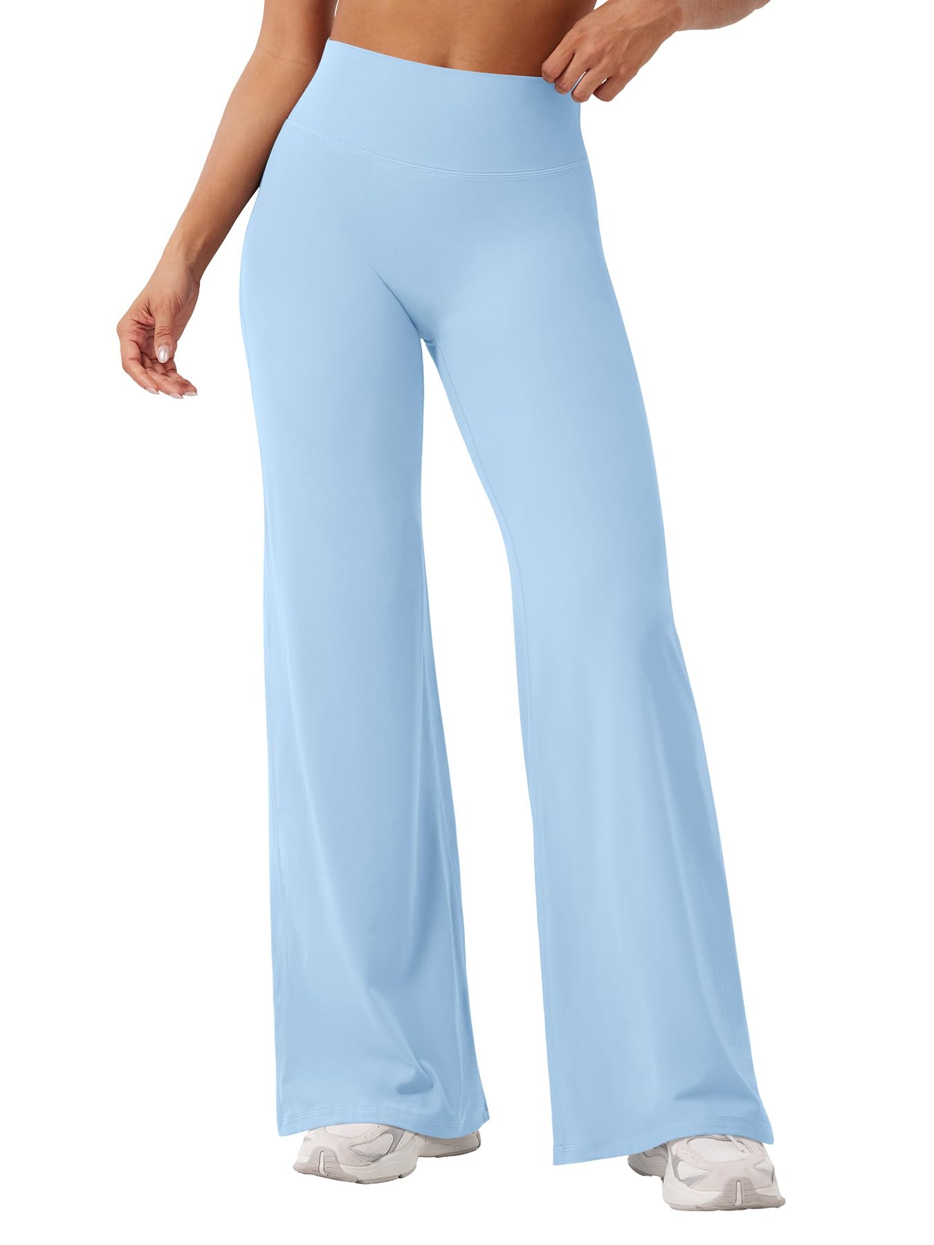 YEOREO Workout Leggings Womens No Front Seam Straight Leggings 31.5" High Waist Buttery Eddiy Gym Yoga Pants Airy Blue XXL