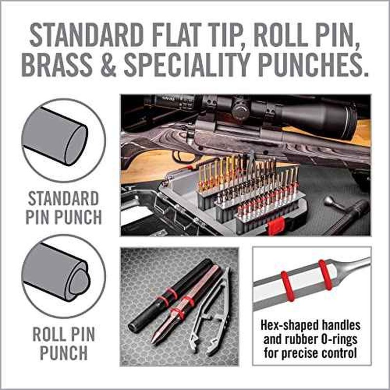 Real Avid Punch Set, Gunsmithing Tool Kit with Roll Pin Punch Set, Flat Tip Metal Punch Set, Brass Punch Set and Gunsmithing Tools: Pin Starter Tool