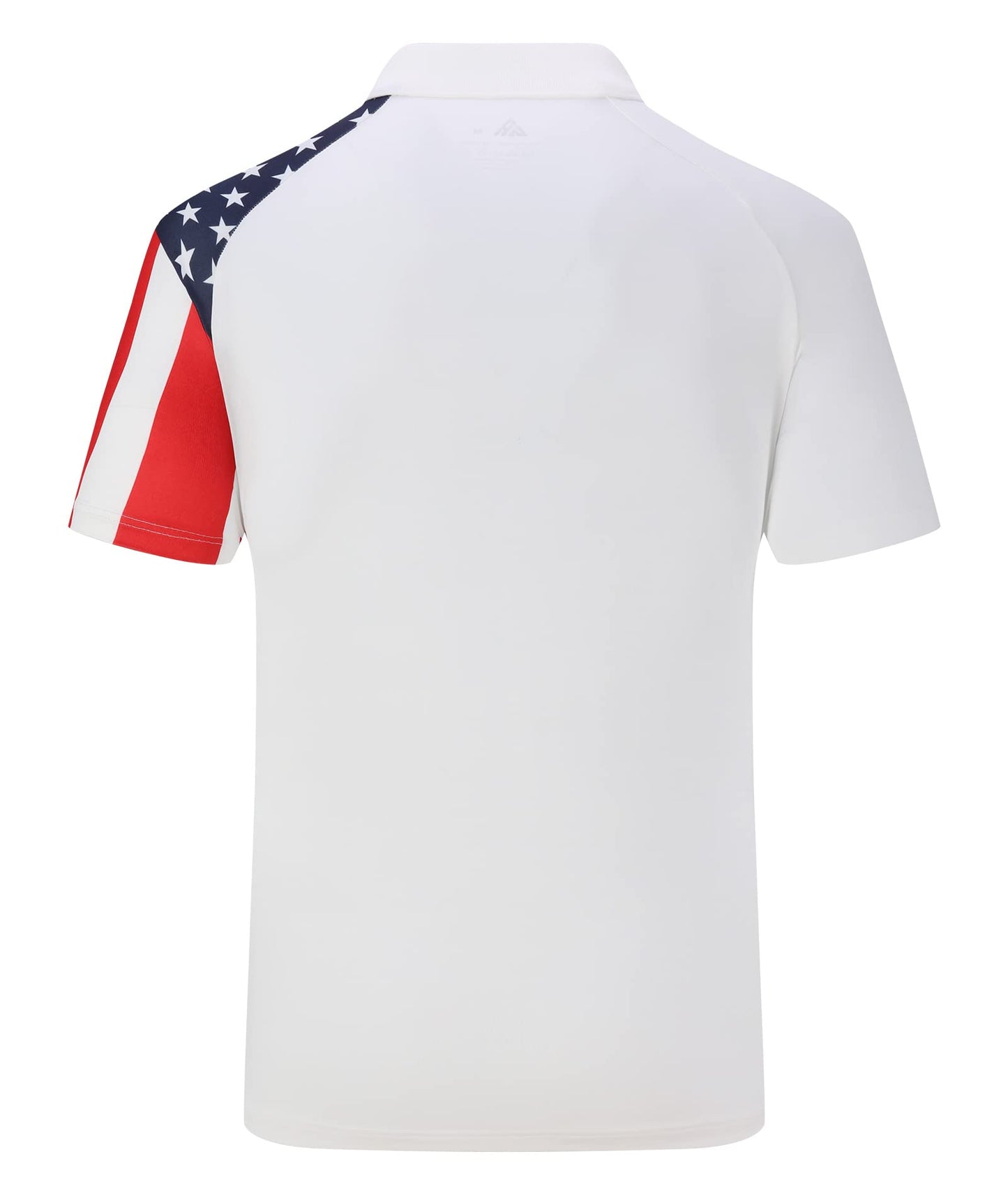 ZITY Men's Flag Golf Polo Shirts Short Sleeve Tactical Collared Shirt Men Outdoor Moisture Wicking Shirts White Medium