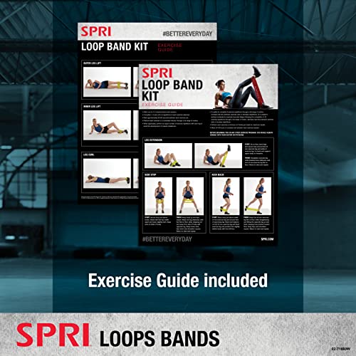 SPRI Standard Loop Bands 3-Pack - Resistance Band Kit Set, 3 Levels of Resistance - Exercise Bands for Strength Training, Flexibility, & Body Workout - Versatile Fitness Tool - Light, Medium, Heavy