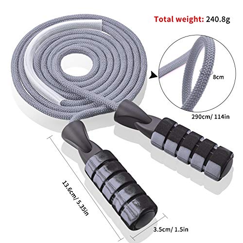 Jump Rope Weighted, Adjustable Skipping Rope for Cardio, Endurance Training, Fitness Workout