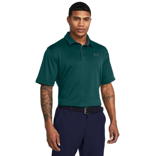 Under Armour Men's Tech Golf Polo, (449) Hydro Teal / / Pitch Gray, Small