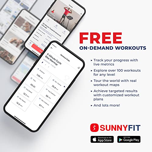 Sunny Health & Fitness Programmable Electro-Magnetic Resistance Recumbent Exercise Bike with 16 Levels of Resistance, 300 lbs Weight Capacity, and Bluetooth Connectivity with Exclusive SunnyFit™ App – SF-RB4850SMART