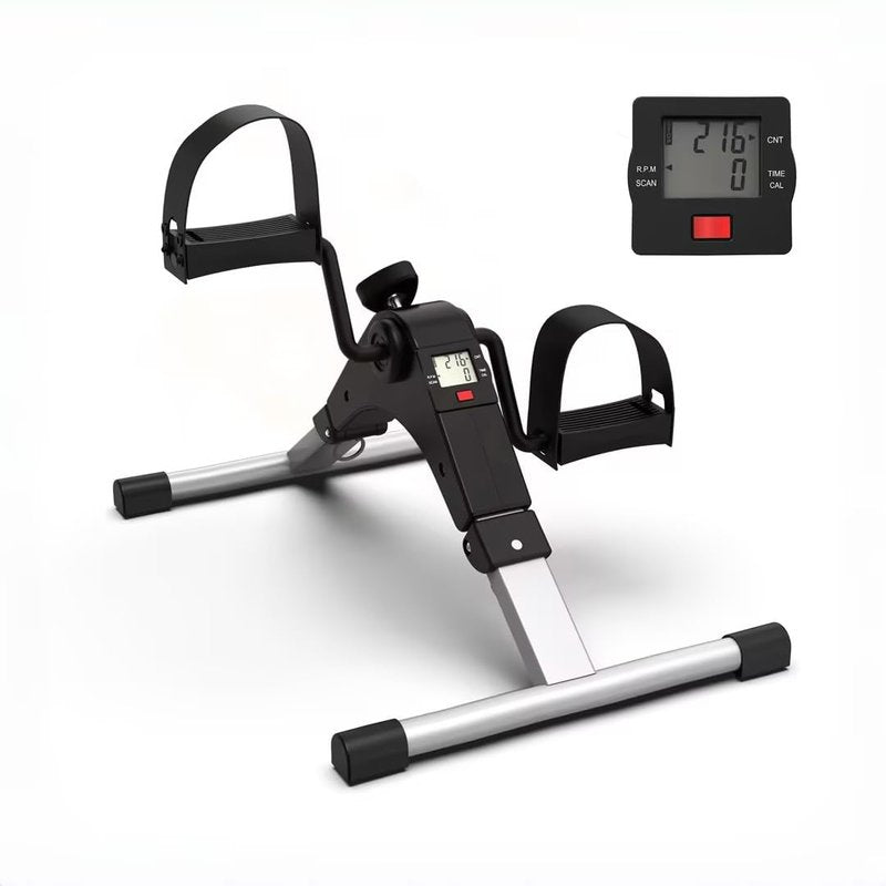 Under Desk Bike Pedal Exerciser, Mini Exercise Bike for Arms and Legs, Foldable Desk Bike with LCD Display & Adjustable Resistance