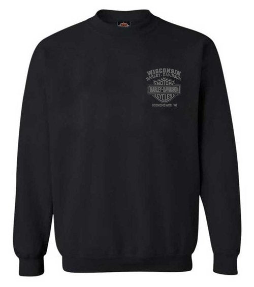 Harley-Davidson Men's Corrosion Willie G Skull Fleece Pullover Sweatshirt (XL) Black