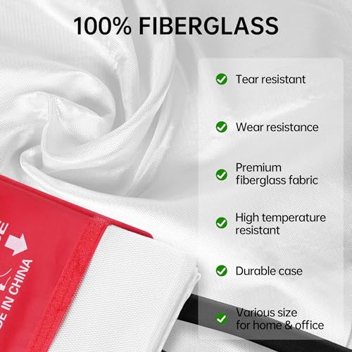 Safewayfire Emergency Fire Blanket - 2 Pack, 40'' x 40'' Fire Suppression Blanket for Kitchen, Fireproof Fiberglass Blanket for Home Safety, Swift Safe Fiberglass Fire Blankets