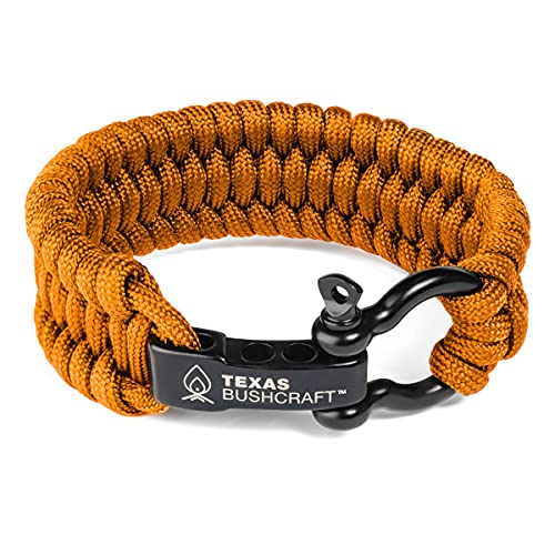 Texas Bushcraft Paracord Bracelet (Burnt Orange, M (6-7" wrist))