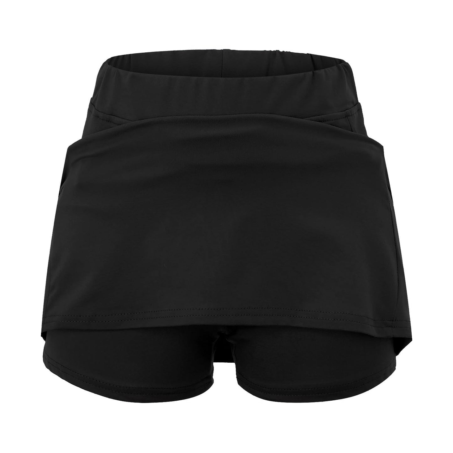 Generic Skorts for Women with Pockets - Lightweight Skirt Athletic Inner Shorts for Running Tennis Golf Workout Sports A-Black, 3X-Large