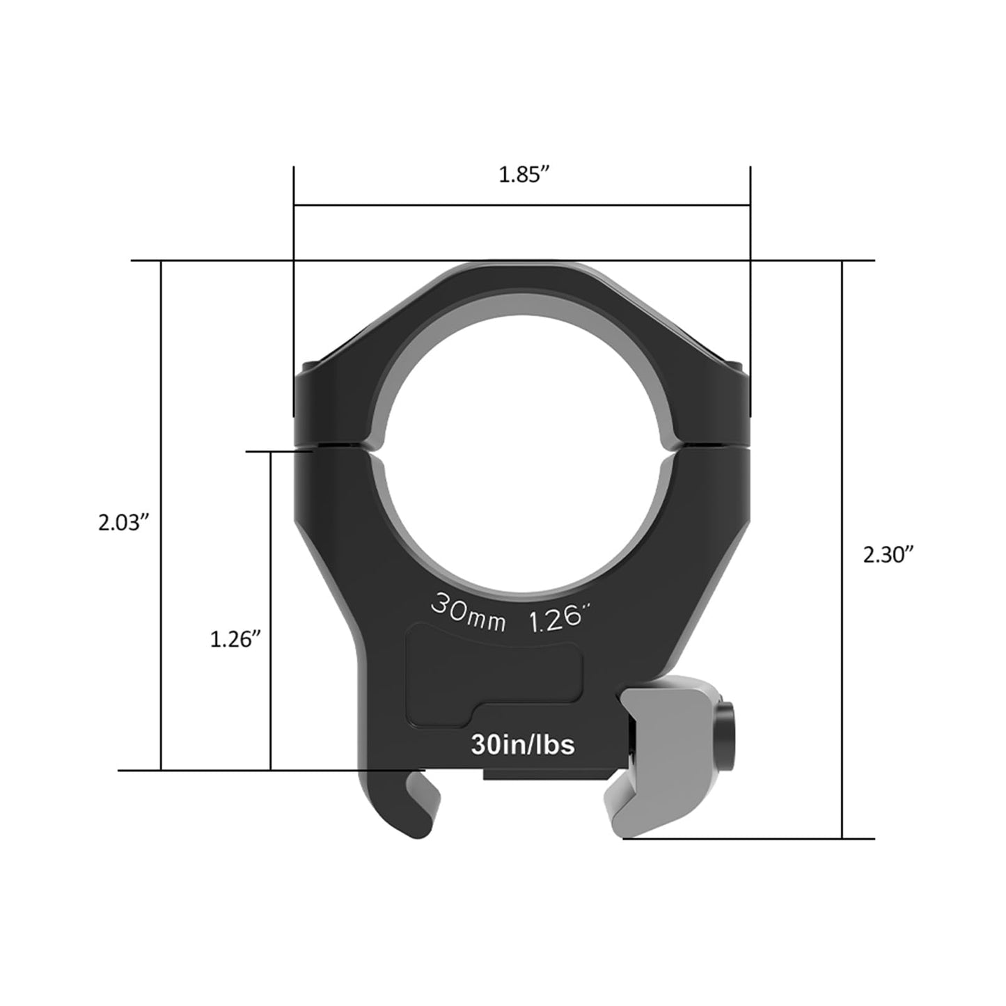 Arken Optics（30mm 1.26" Halo Ti™ Titanium Rifle Scope Rings Precision CNC Machined from 7075 T6 Aluminum & Titanium for MIL-STD Picatinny Rails