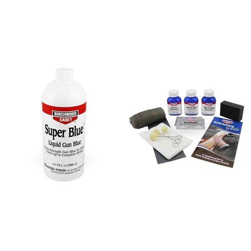 Birchwood Casey Super Blue Liquid Gun Blue - Double Strength Design for Rifles & All-Inclusive Easy-to-Use Kit for Gun Cleaning