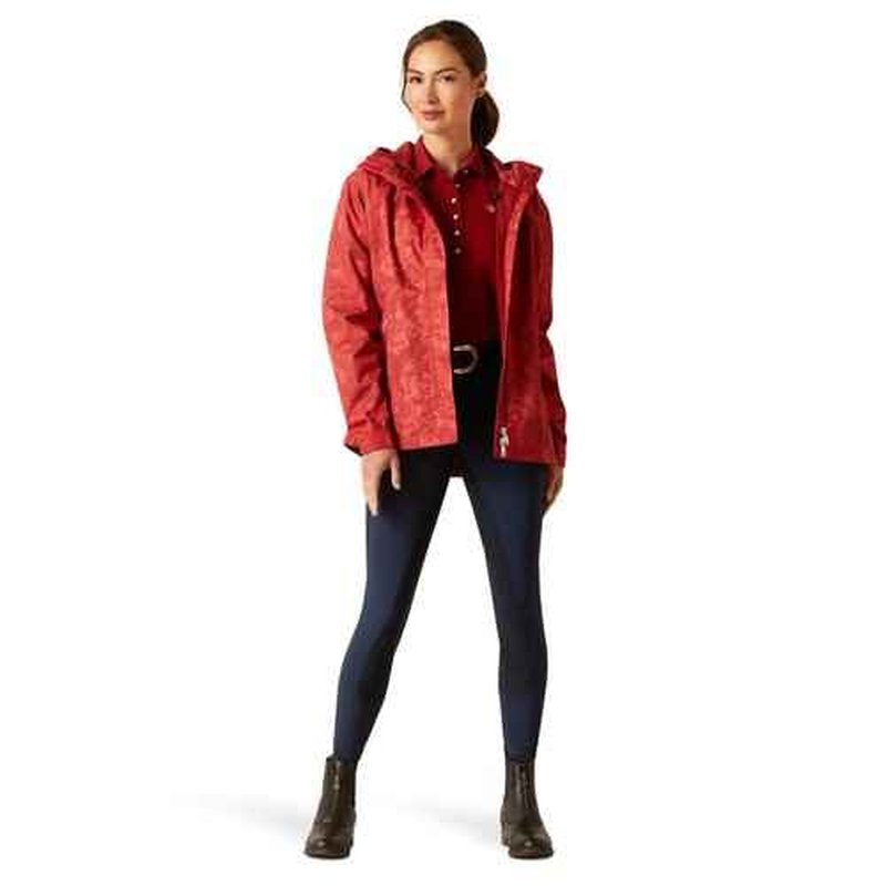 ARIAT Women's Spectator Waterproof Jacket, Sun-Dried Tomato Exploding Flo, Small