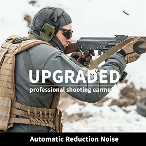 ZOHAN EM054 Electronic Shooting Ear Protection with Sound Amplification, Slim Active Noise Reduction Earmuffs for Gun Range