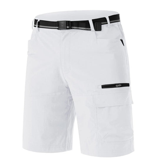 TACVASEN Mens Golf Shorts 10" Cargo Casual Dress Shorts Quick Dry Water Resistant Summer Hiking Travel Business Zipper Pockets White 36