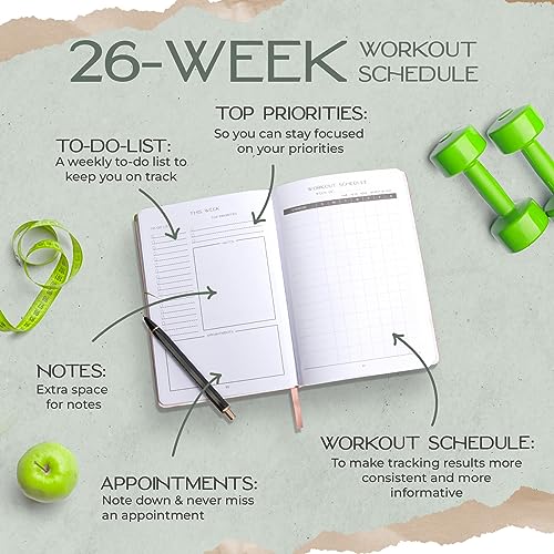 Graceful by Design Meal Planner and Fitness Tracker - Plan Workouts in our Fitness Journal for Women - Track Macros in our Food Journal for Women Weight Loss - Tear and Track with Perforated Pages