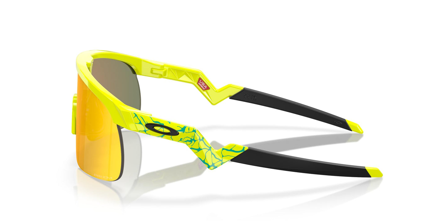 Oakley OJ9010 Resistor Rectangular Sunglasses, Inner Spark Tennis Ball Yellow/Prizm Ruby, 23 mm