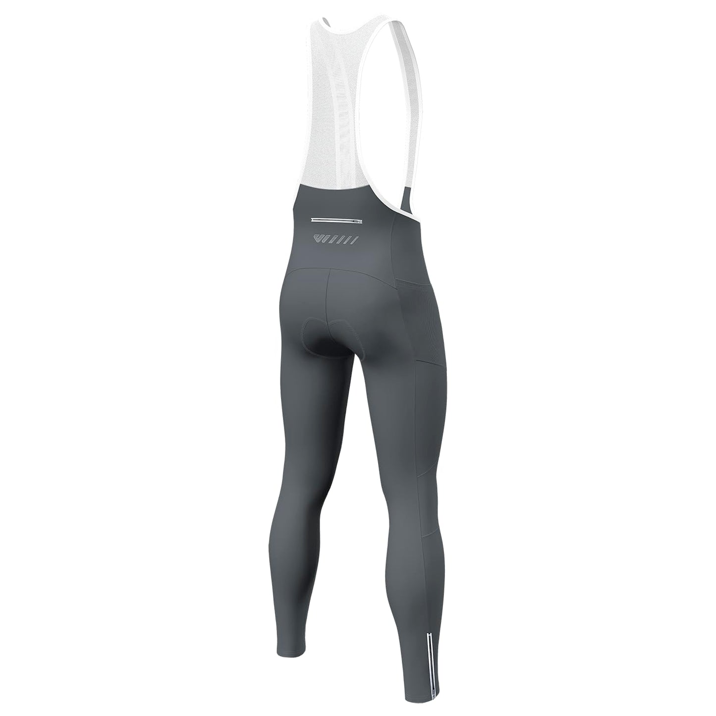 Lo.gas Men's Cycling Bib Pants Padded Bike Cycling Bibs Pants Men Tights with Shoulder Straps 4D Padding Breathable Quick-Dry Grey-M