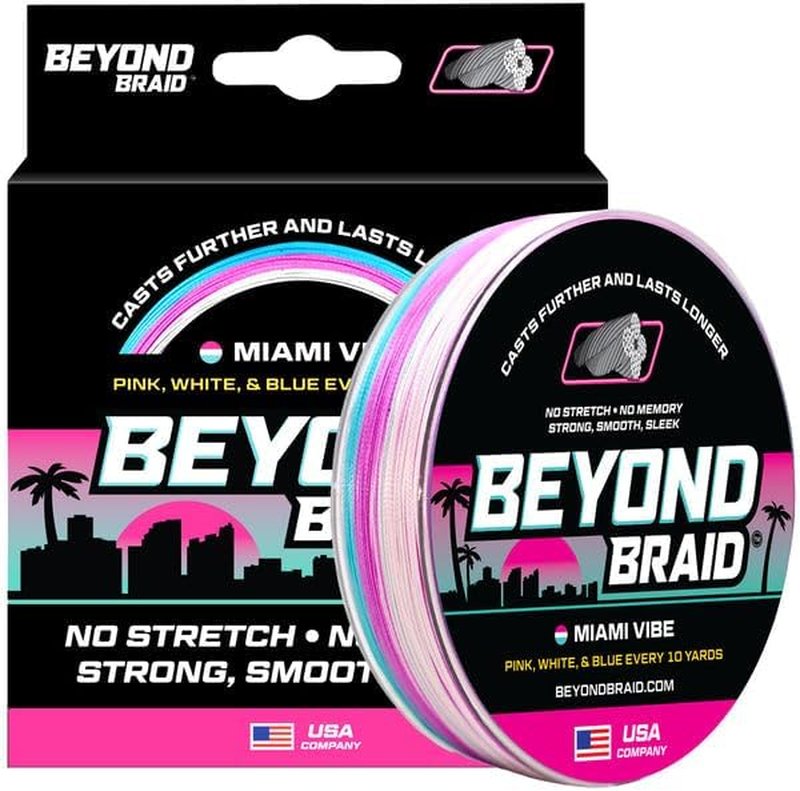 Braided Fishing Line - Super Strong & Abrasion Resistant | 4 Strand & 8 Strand Options in Blue Camo, Moss Camo, White, Green, Pink, Blue