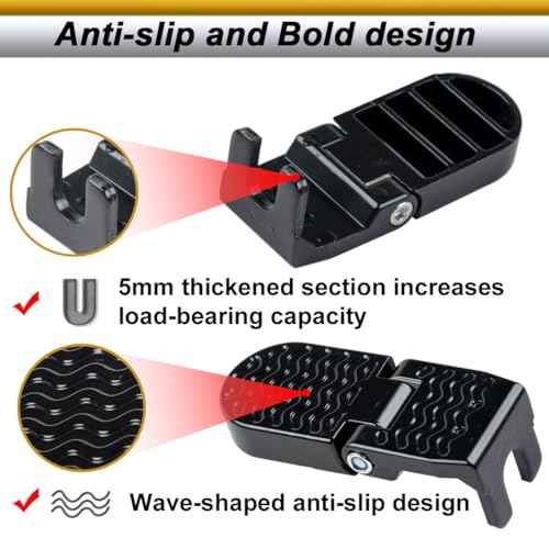 2PCS 15MM U Slot Bike Rear Pedals,Aluminium Alloy Bicycle Bike Peg, Non-Slip Ebike Pegs for Passenger, Folding Bike Rear Pedals for E-Bike, Mountain Bike,Road Bike, BMX Accessorie