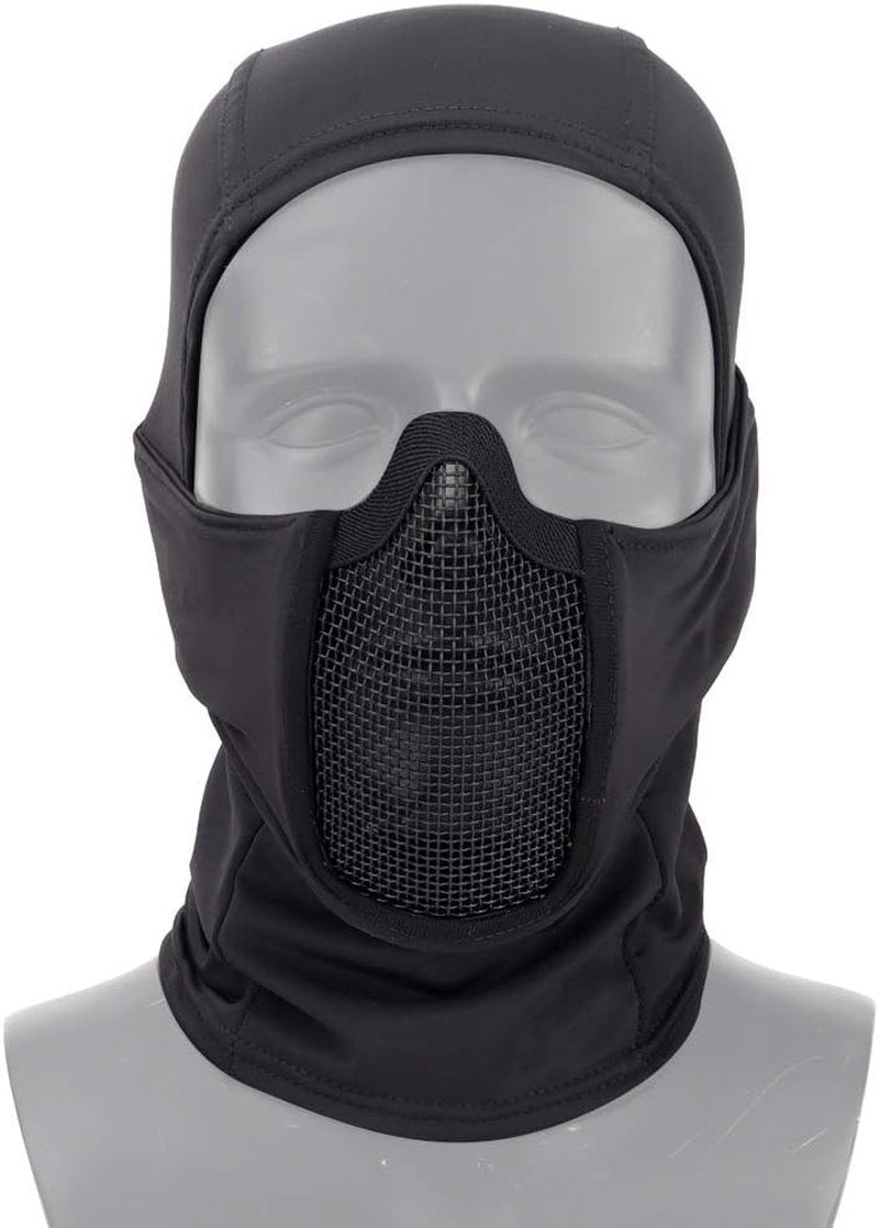 Tactical Full Face Mask | Balaclava Cap for Motorcycle & Airsoft | Metal Mesh Hunting Gear