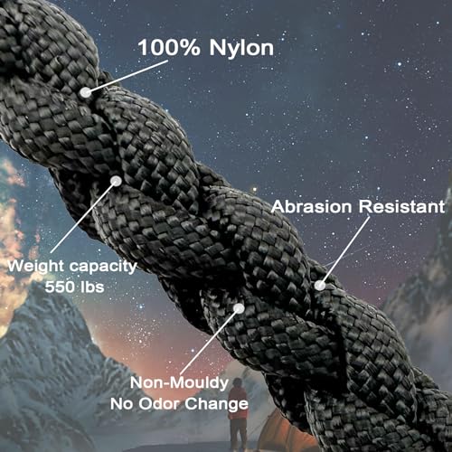 VVAAGG 550 Paracord 100FT, Strong Heavy-Duty Camping Rope, Tactical Parachute Cord, Outdoor Gear Tent Rope 4mm