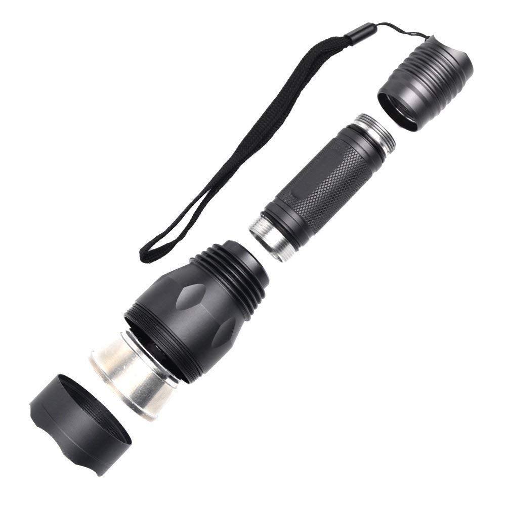 BESTSUN Predator Light 350 Yards Red LED Flashlight Night Hunting Light Coyotes Varmints Hog Hunt Tactical Flashlights with Pressure Switch, Scope & Picatinny Mounts