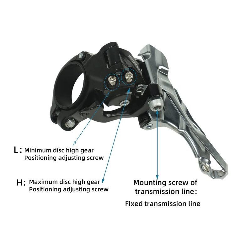CYSKY Mountain Bike Front Dearilleur 3 Speed, Compatible with Top or Bottom Routing, Support 31.8mm/34.9mm Seat Tube Diameters for MTB Mountain Bicycle
