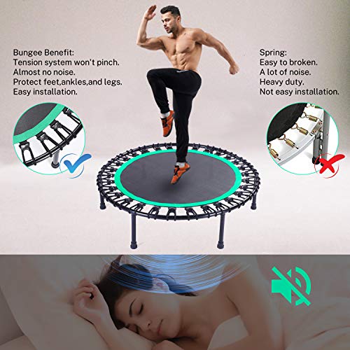 Rebounder Trampoline for Adults,40 inch Mini Trampoline, Bungee Rebounder Exercise Trampoline for Adults Fitness