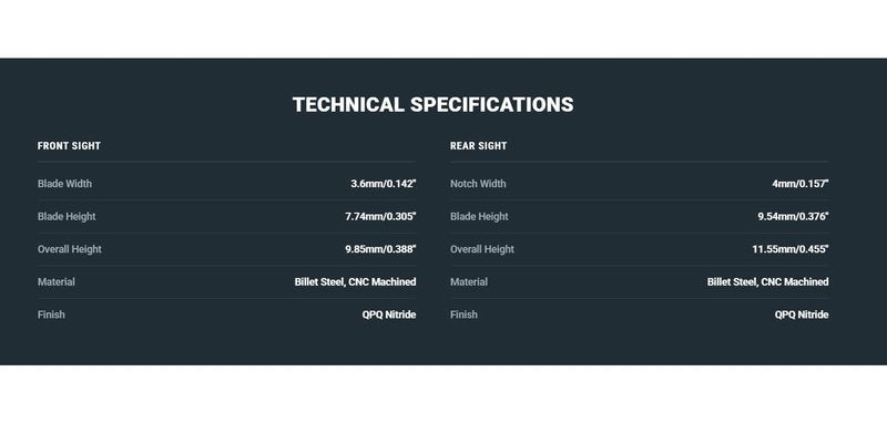 TAG PRECISION Optics Ready Gun Sights Compatible with CZ P10 Pistols | Durable Compact Front & Rear OR Handgun Sights with Easy Customization & Enhanced Accuracy | Fiber Front, Plain Rear (TSH)