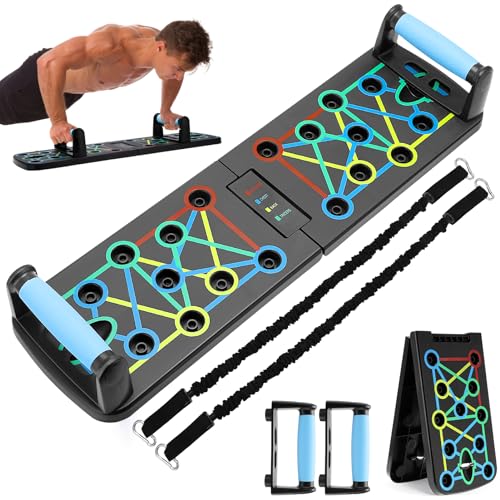 Senprity Push Up Board, 9 in 1 Multi-functional Home Fitness Equipment Push Up Machine with Three Modes and Four Areas, Portable Floor Perfect Push Up Handle, Push Up Board for Men and Women