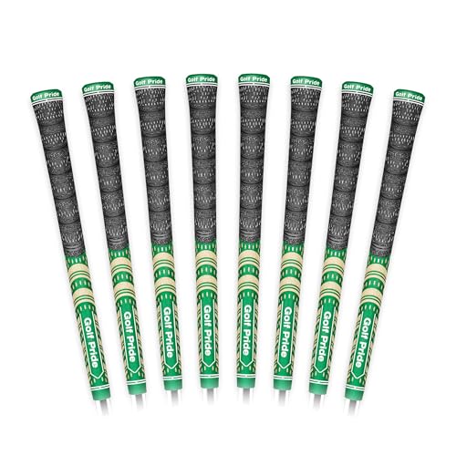 Golf Pride MCC Golf Club Grip - All-Weather Hybrid Grip - Brushed Cotton Cord & Pebbled Texture - Moisture-Wicking Technology - Green/Gold