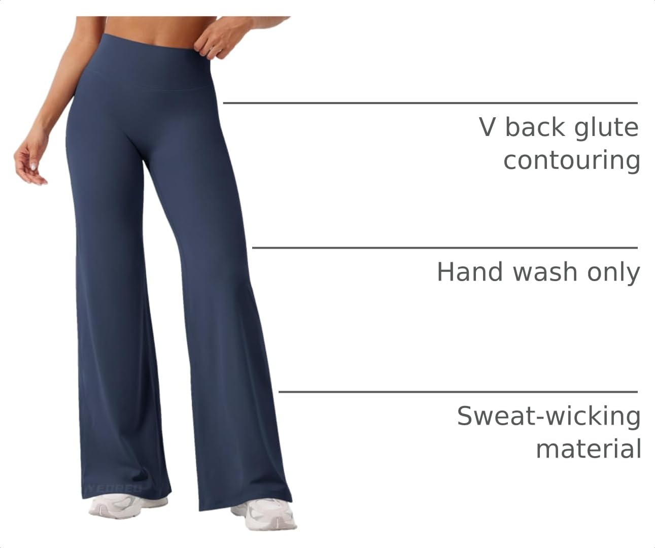 YEOREO Workout Womens Straight Leggings 29" Eddiy Yoga Pants Navy Blue XS