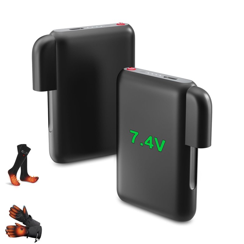 RTDEP 1 Pair Rechargeable Lithium Polymer Battery, 7.4V Replacement Batteries for Heated Socks, Heated Gloves Battery Pack, Heat Slippers Extended Batteries