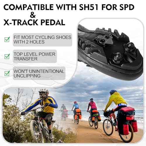 BUCKLOS SPD Cleats BH-51 / BH-56 Compatible with Shimano MTB SPD Pedals for Indoor Cycling and MTB Mountain Bicycle Shoes