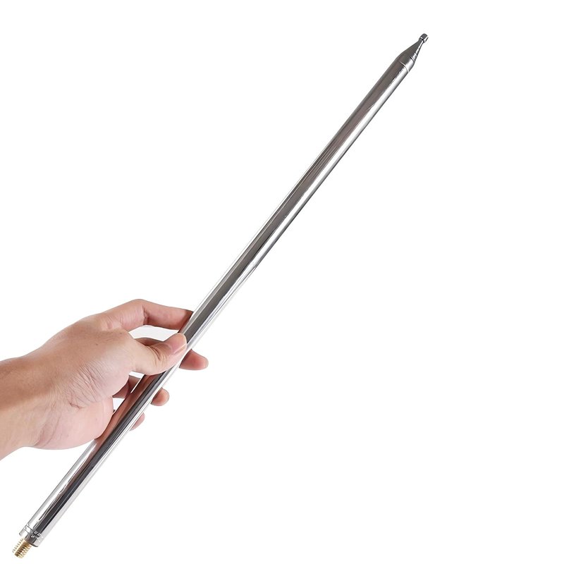 GOOZEEZOO 1pc 201 Stainless Steel Whip Antenna GP Telescopic Antenna for JPC-12 5.6m M10 External Thread Antenna (5.6 meters/18.4 ft)