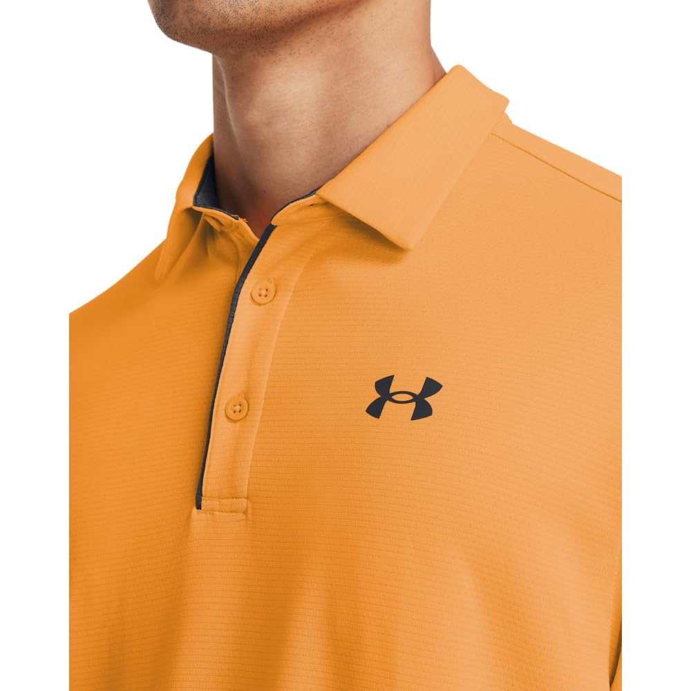 Under Armour Men's Tech Golf Polo, (803) Nova Orange / / Pitch Gray, Medium Tall