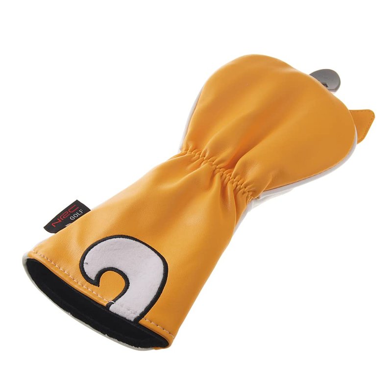 GOOACTION Golf Club Head Cover with Akita Dog Creative Cartoon Animal Pattern Synthetic Leather Yellow Golf Clubs Headcovers (B-Fairway Wood)