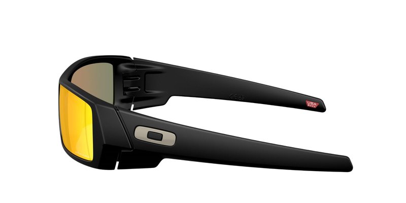 Oakley Gascan OO9014 Rectangular Sunglasses (Matte Black, Prizm Ruby)