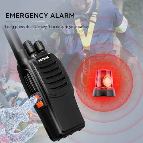 Retevis H-777 Walkie Talkies with Shoulder Mic,2 Way Radios Long Range,License-Free,LED Flashlight,Portable,Shock Resistant,for Family Outdoor Small Commercial (4 Pack)