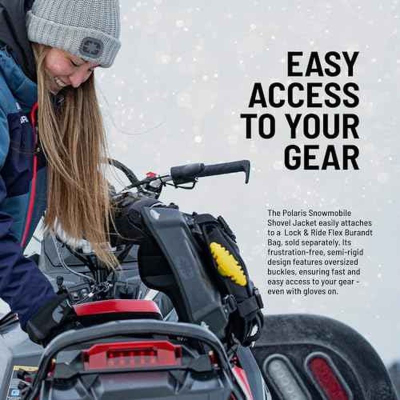 Polaris Snowmobile Shovel Jacket for Lock & Ride Flex Burandt Tunnel Bag, Black Waterproof Cargo Bag, Easy Install, Direct Attachment, Gives 2nd Snow Shovel Option, Genuine OEM - Part 2889322