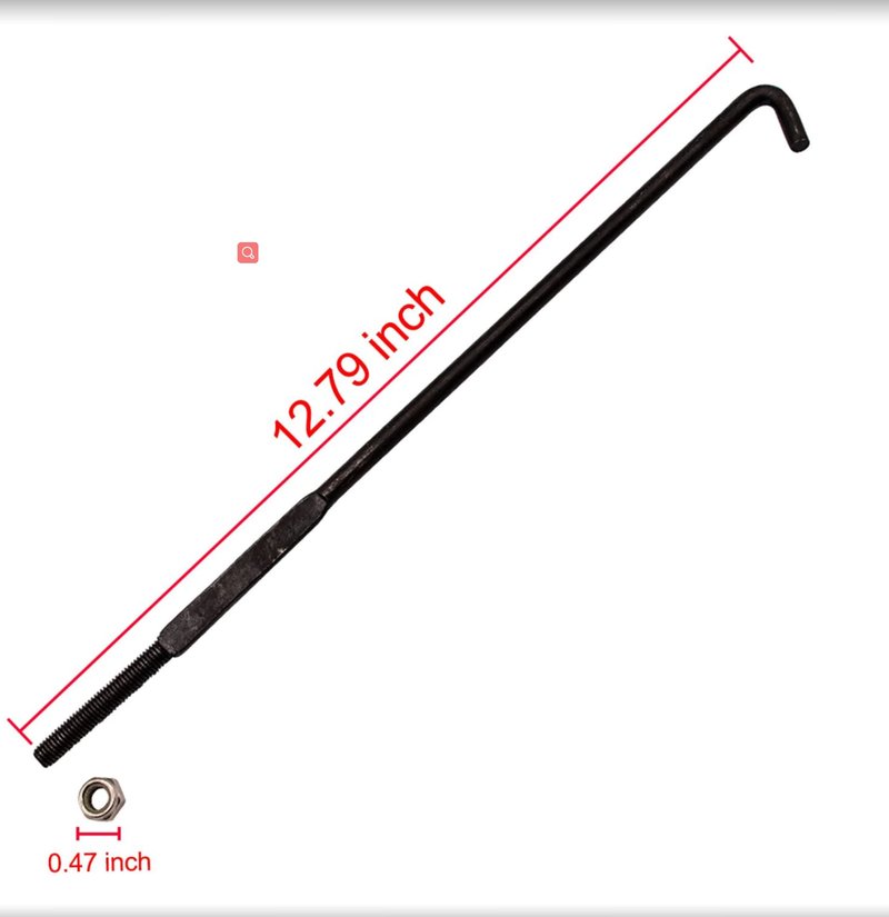 DRIVE UP Battery Hold Down Rod J-Bolt with Nut Fits Ezgo RXV 2008 Up Electric Golf Cart OEM# 602896 (3 Pack)