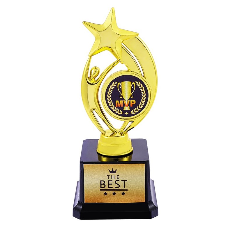 MVP Trophy 6 Inches Acrylic Most Valuable Player Trophy Award Prizes Cup Champion Trophy Medals Chain for Football Basketball Soccer Baseball Tournament League Championship Gift (MVP trophy)