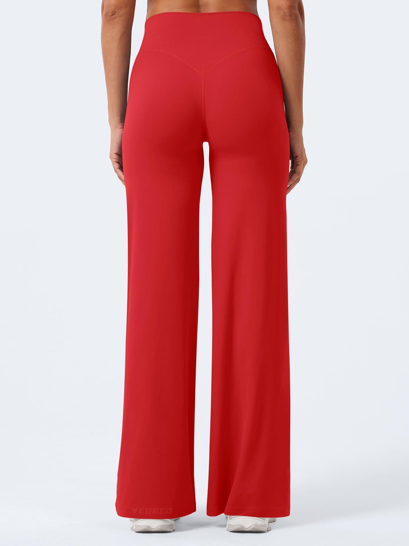 YEOREO Workout Womens Straight Leggings 31.5" Eddiy Gym Yoga Pants Red XXL