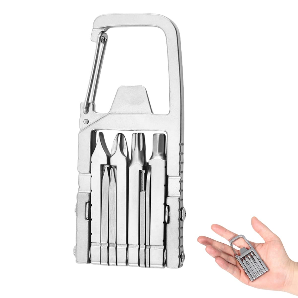 Mini Multi Tool Self - 12 in 1 Portable Keychain Mini tool, Multi Tool Jaw Breaker Mini Tool With Needle Nose Pliers Bottle Opener Phone Holder Screwdriver Carabiner For for Outdoors Camping