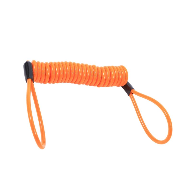Luatoxry Brake Cable Lock, 1.25m Cable Spring Plastic Lock, Steel Motorcycle Reminder Rope, Multipurpose Motorcycle Cable Locks with 2Pcs 3.94in Looped Ends for Scooters, Orange