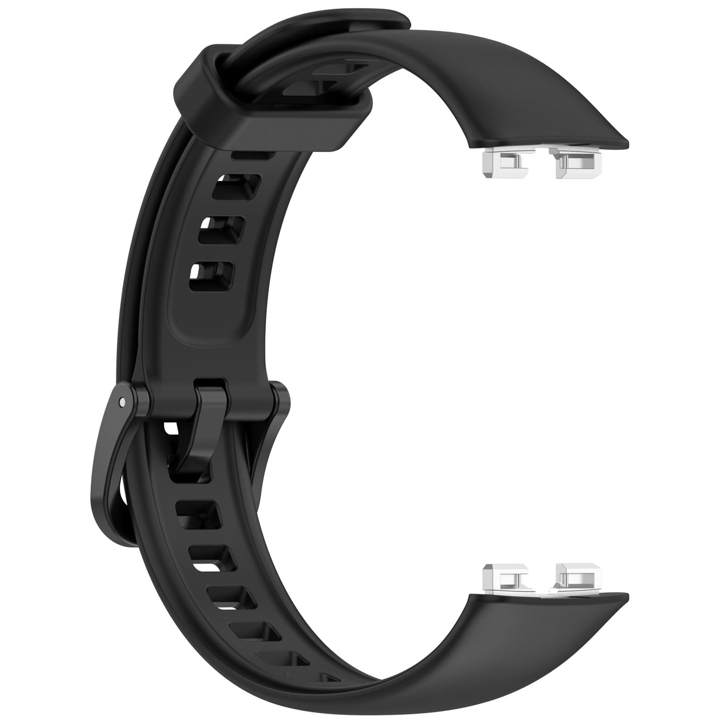 AWADUO Replacement Silicone SmartBand Compatible with Huawei Band 9/9 NFC/ 8/NFC Wrist Strap Bracelet Bands, Soft And Durable(Black/Metal Head)