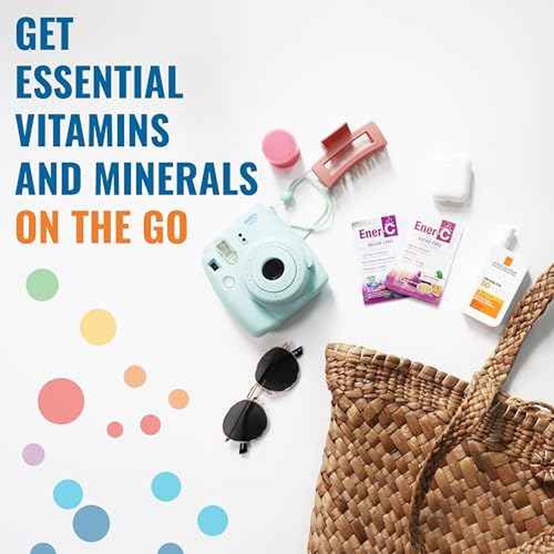 Ener-C Sugar Free Energy Orange Multivitamin Drink Mix Vitamin C 1000mg & Electrolytes - Natural Immunity Support with Real Fruit Juice Powders Non-GMO Vegan & Gluten Free - 30 Count
