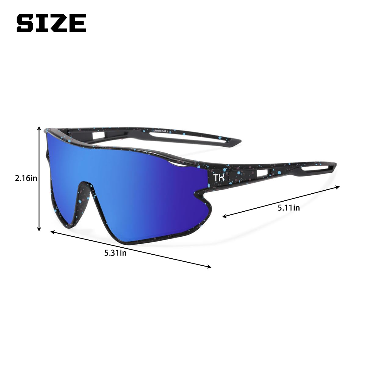 Tiokuko Kids Teens Sport Sunglasses, Polarized Baseball Sunglasses for Kids Age 6-16, UV400 Protection Youth for Cycling, Birthday Christmas Gifts for Girls Boys(TK06)