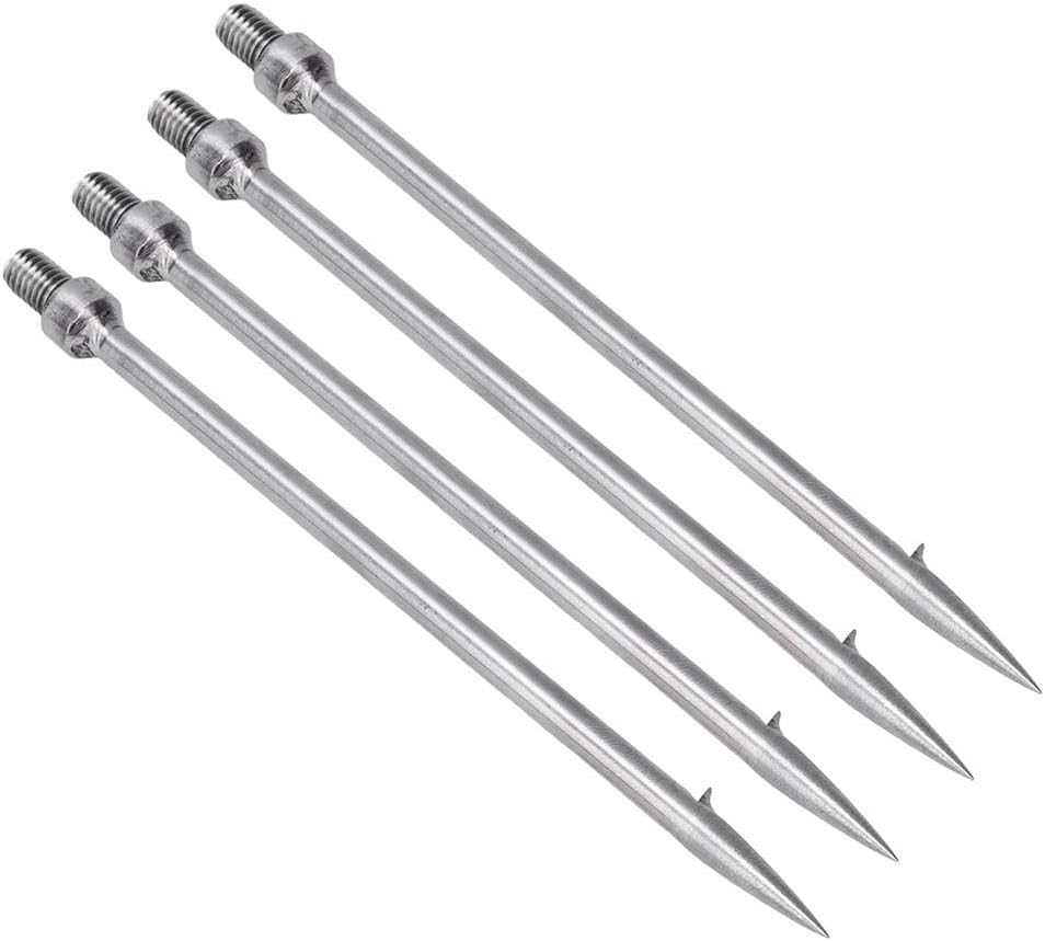 Stainless Steel Fishing Spear - 4 Pcs Single Prong Harpoon Gaff Hook | 6.5x0.5x0.5 Inch Outdoor Tackle