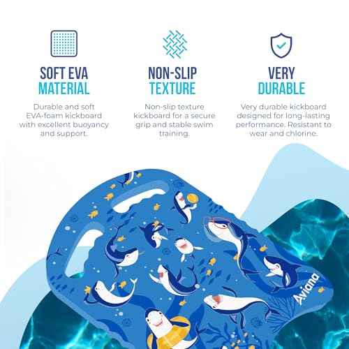 Junior Kickboard Buoy for Youth Children & Toddlers Swimming Aid & Exercise Training Board for Kids to Learn to Swim with Kick Boards in Pool BPA Free Shark